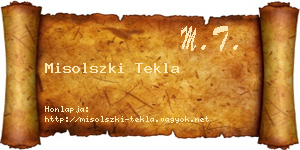 Misolszki Tekla névjegykártya